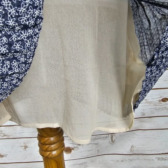 Avec Les Filles Sz S Microfloral Printed Pleated Shirt Flowy Shift Dress - Picture 7 of 16